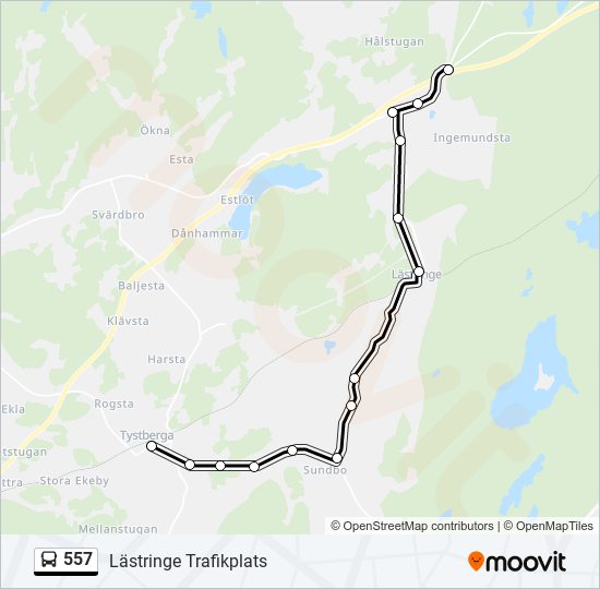 557 bus Line Map