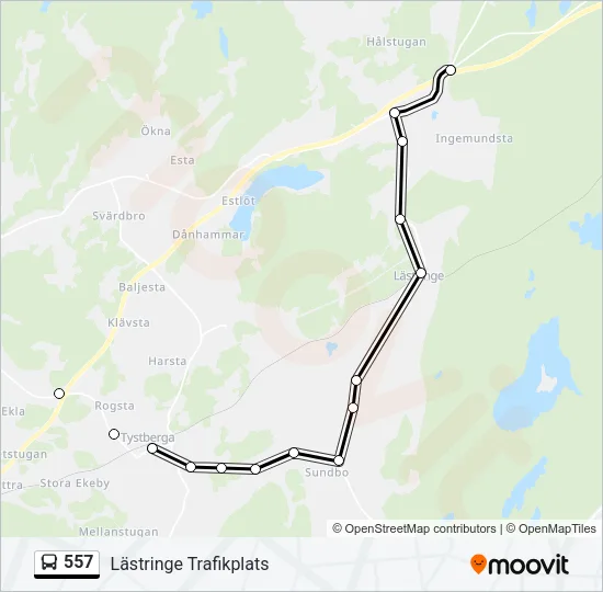 557 Bus Line Map