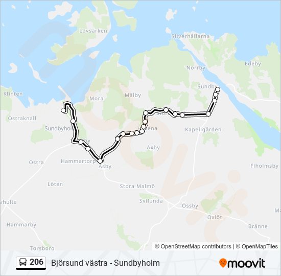 206 bus Line Map