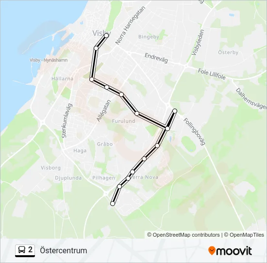 2 Bus Line Map