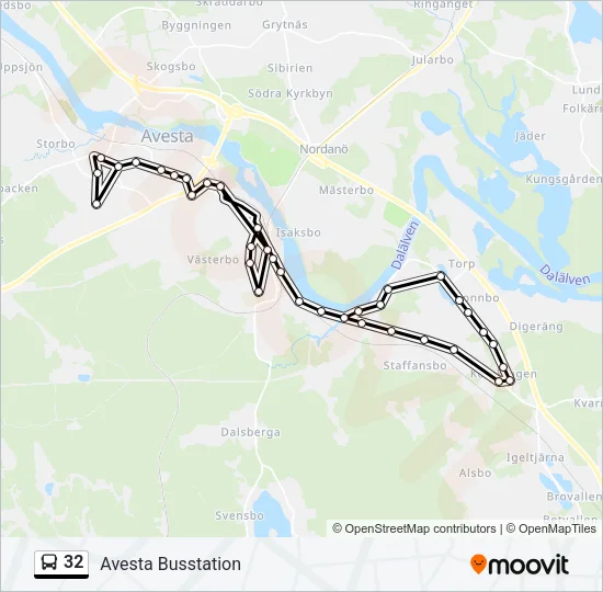 32 Bus Line Map