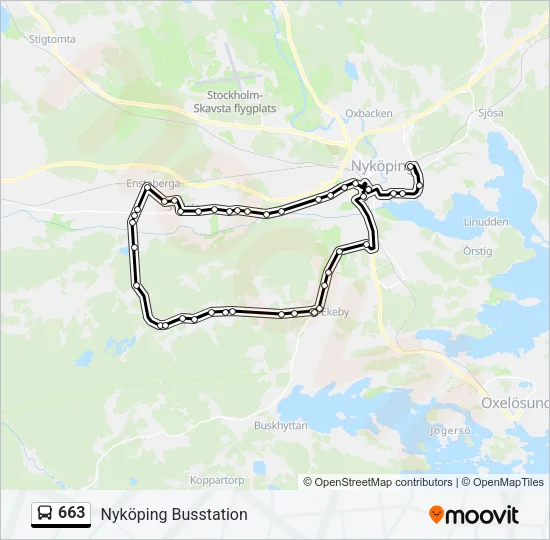 663 Bus Line Map