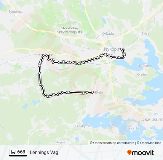 663 Bus Line Map
