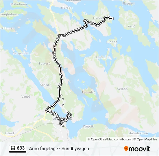 633 Bus Line Map