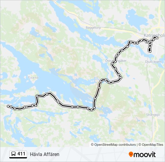 411 bus Line Map