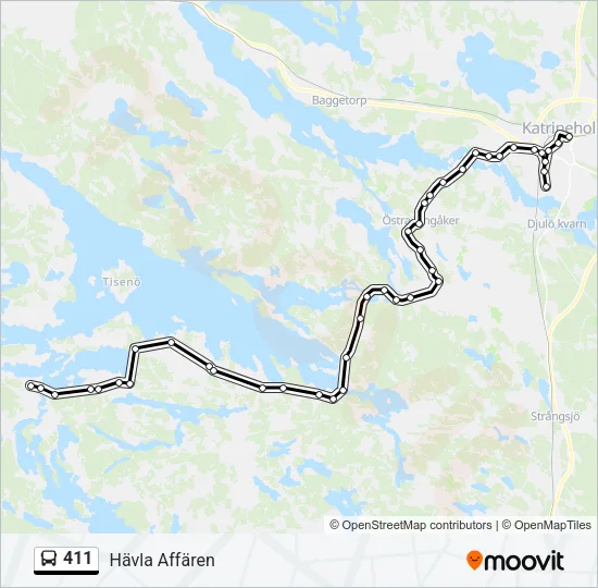 411 Bus Line Map