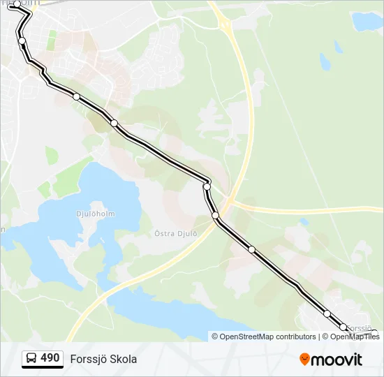 490 Bus Line Map