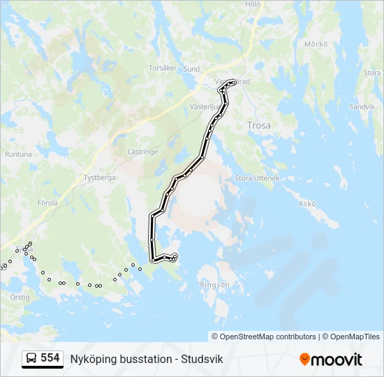 554 Bus Line Map