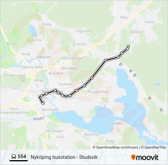 554 Bus Line Map