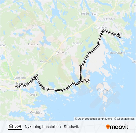 554 bus Line Map