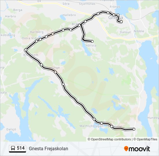 514 bus Line Map