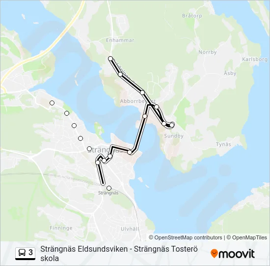 3 Bus Line Map
