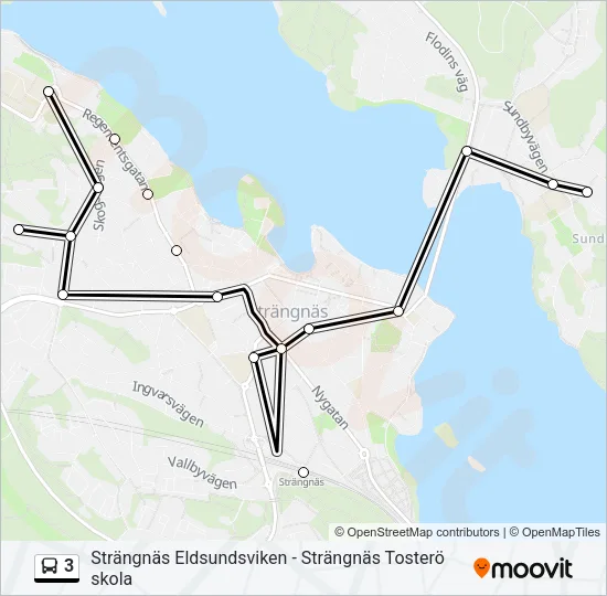 3 Bus Line Map