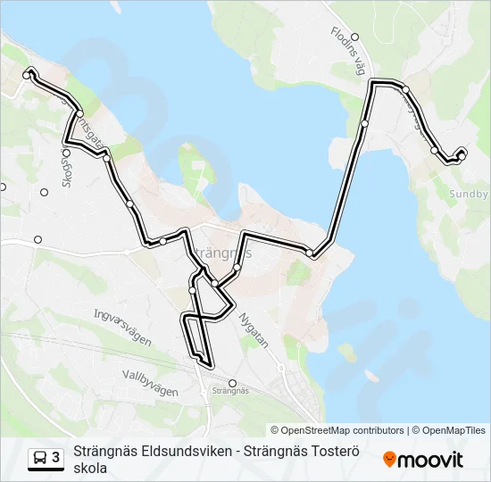 3 Bus Line Map