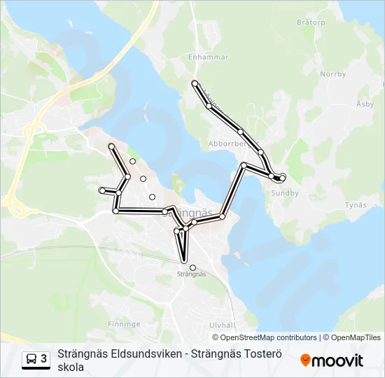 3 Bus Line Map