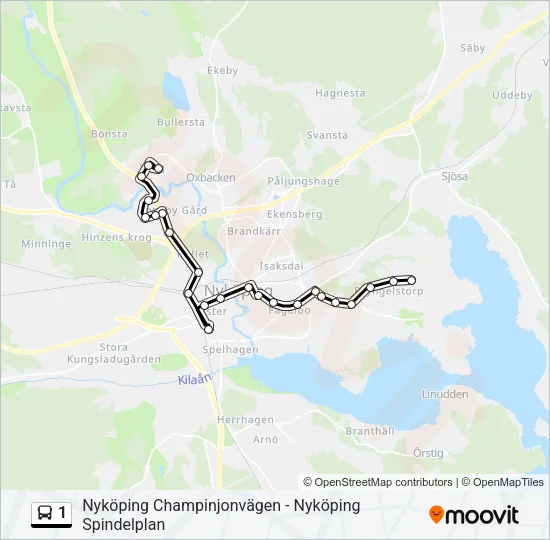 1 Bus Line Map