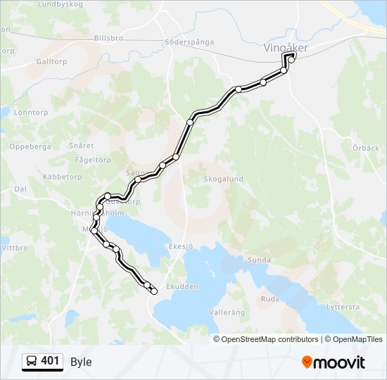 401 bus Line Map