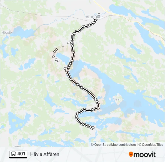 401 Bus Line Map