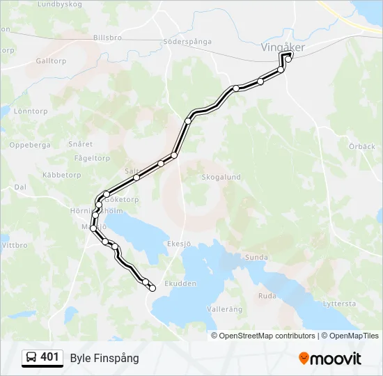 401 Bus Line Map