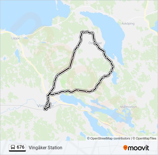 676 Rutt Tidtabeller, Hållplatser & Kartor Vingåker Station (Uppdaterat)