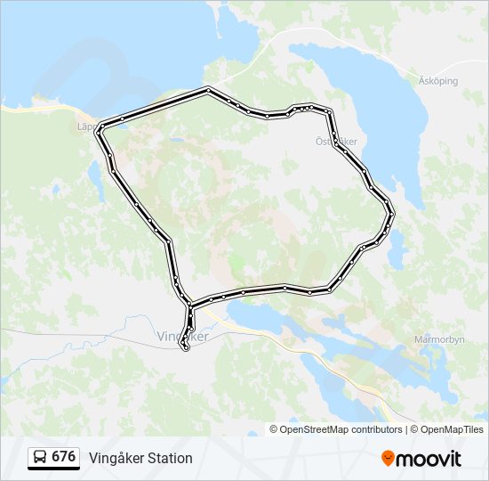 676 Rutt Tidtabeller, Hållplatser & Kartor Vingåker Station (Uppdaterat)