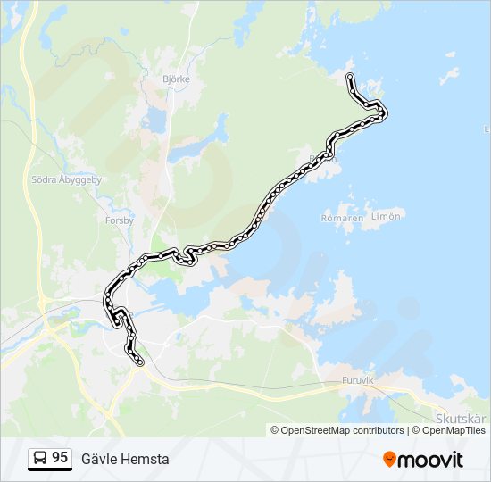 95 bus Line Map