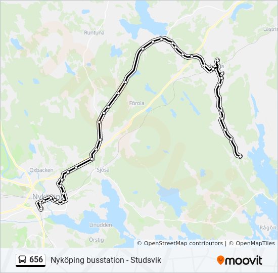 656 bus Line Map