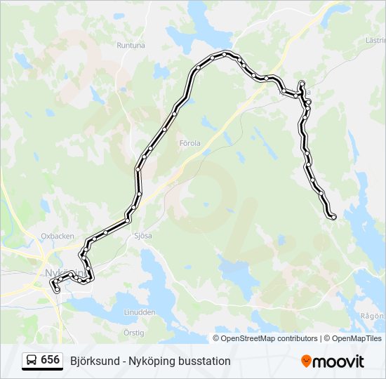 656 bus Line Map
