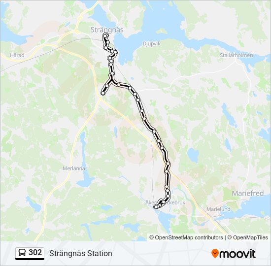 302 bus Line Map