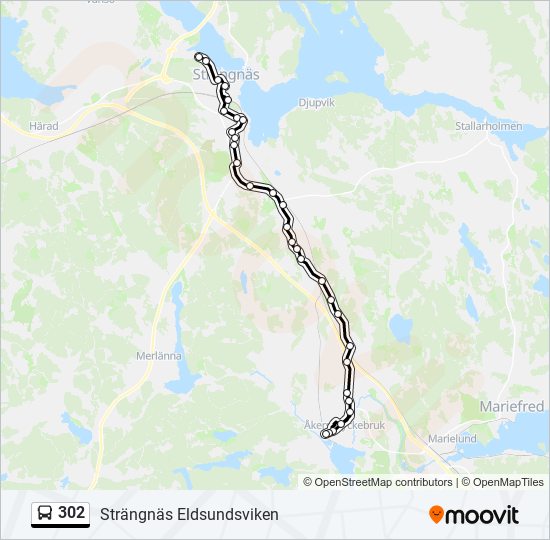 302 bus Line Map