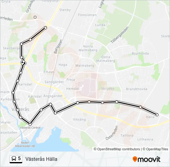 5 Bus Line Map