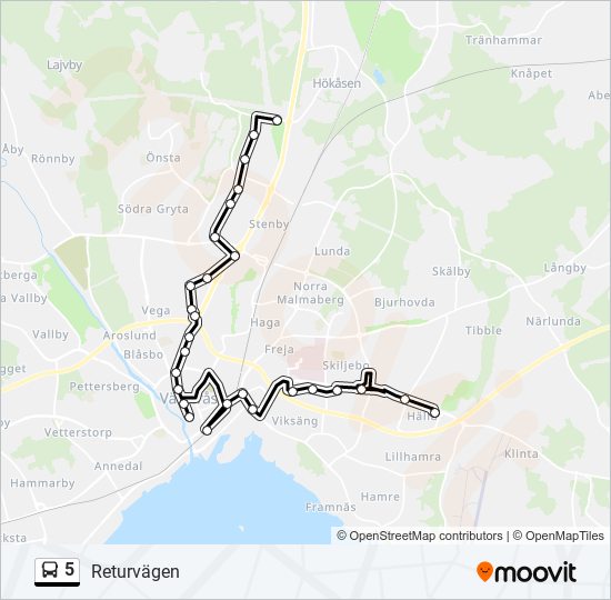 5 bus Line Map