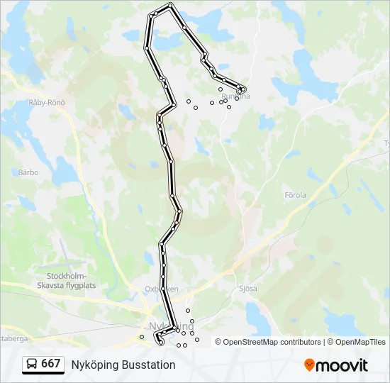 667 Bus Line Map