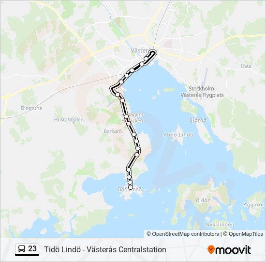 23 bus Line Map