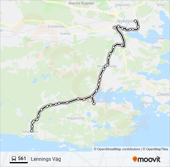 561 bus Line Map