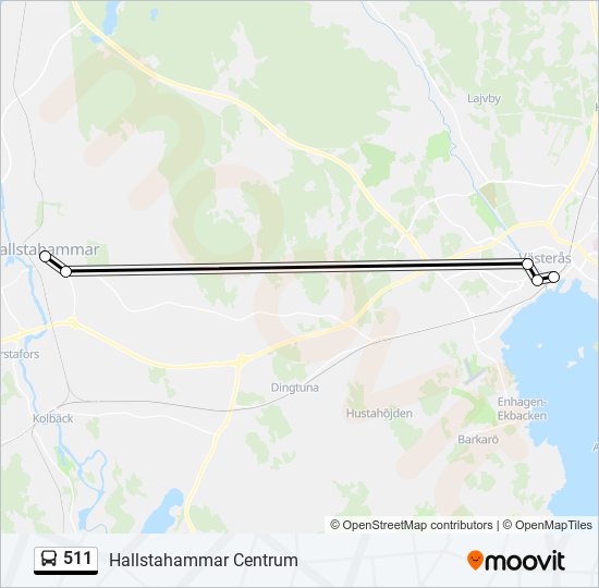 511 bus Line Map