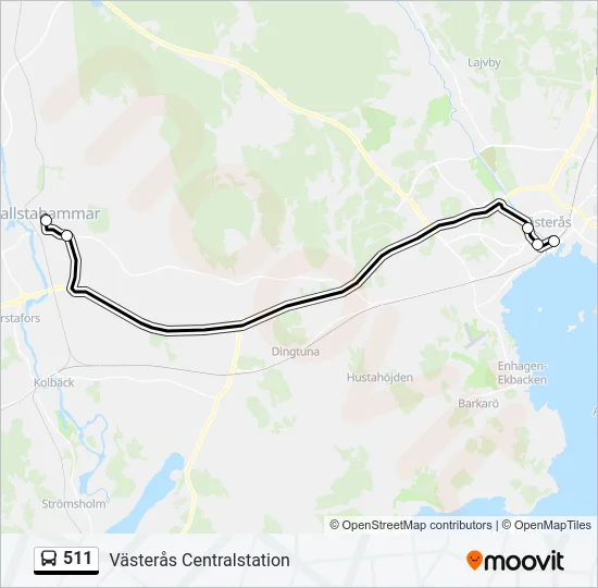 511 Bus Line Map