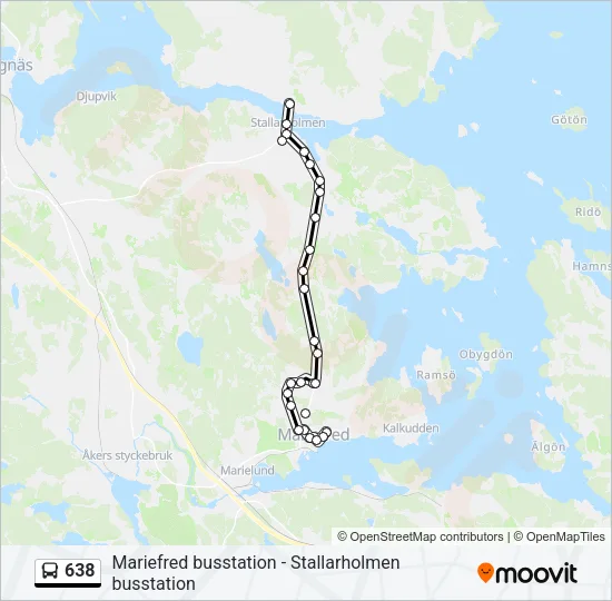 638 Bus Line Map