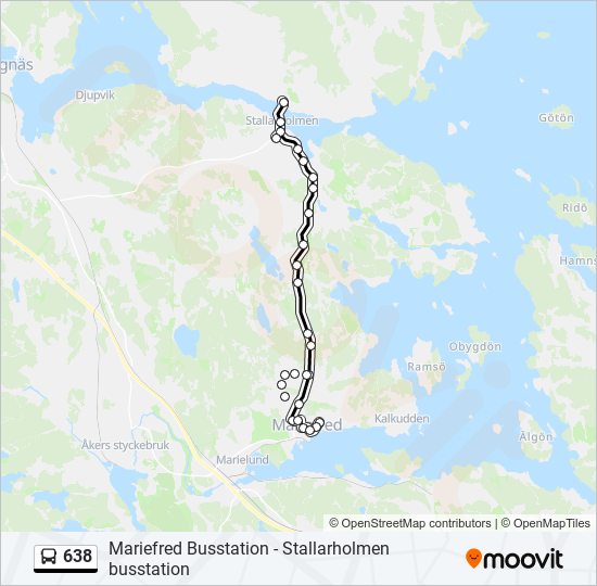 638 bus Line Map