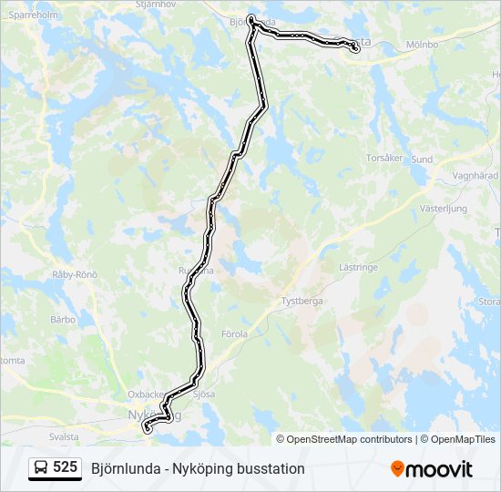 525 bus Line Map