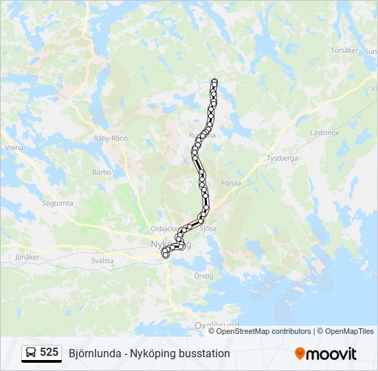 525 bus Line Map