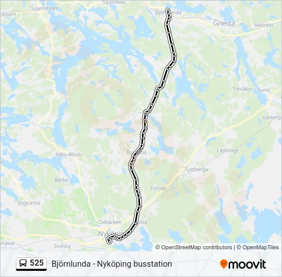 525 Bus Line Map
