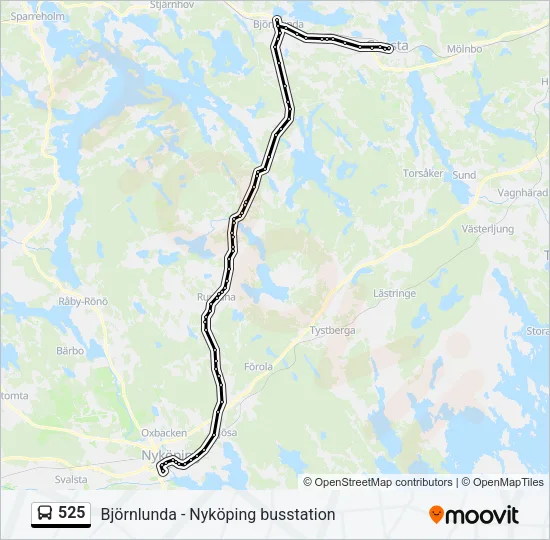 525 Bus Line Map
