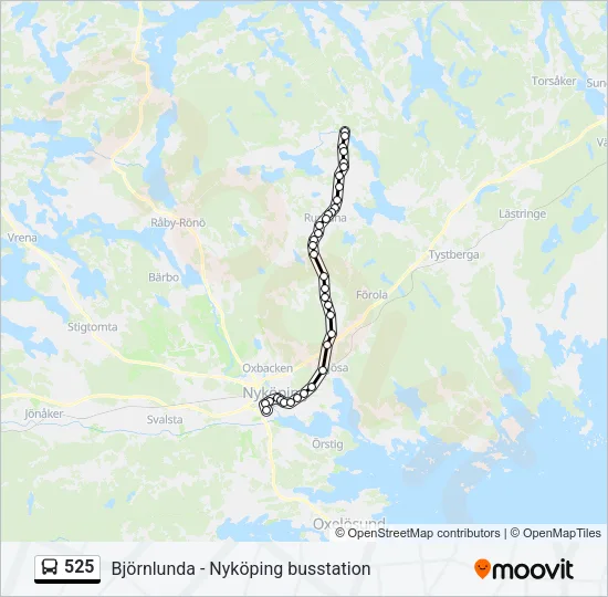 525 Bus Line Map