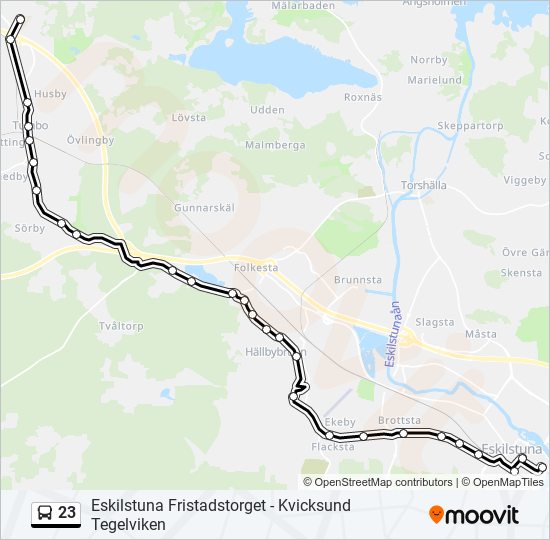 23 bus Line Map