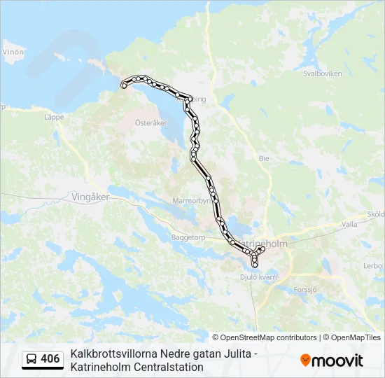 406 Bus Line Map