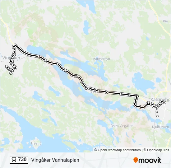 730 Bus Line Map