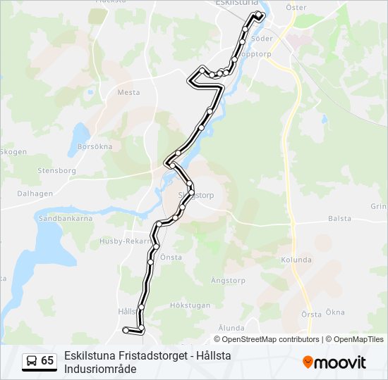 65 bus Line Map