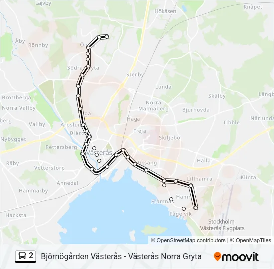 2 Bus Line Map