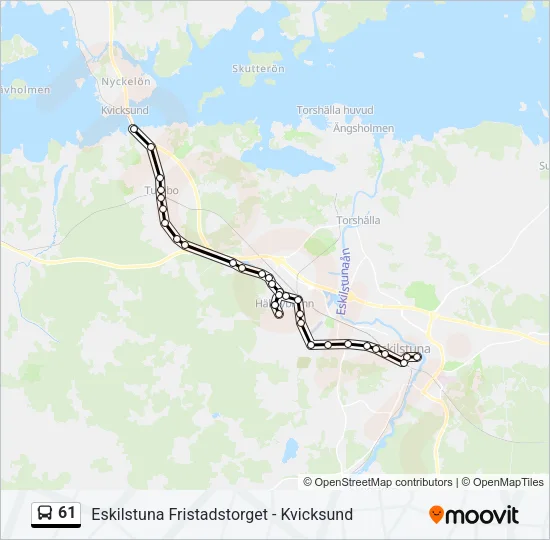 61 Bus Line Map